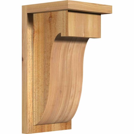 Ekena Millwork Del Monte Rough Sawn Corbel w/Backplate, Western Red Cedar, 8"W x 8"D x 16"H COR08X08X16DEL01RWR